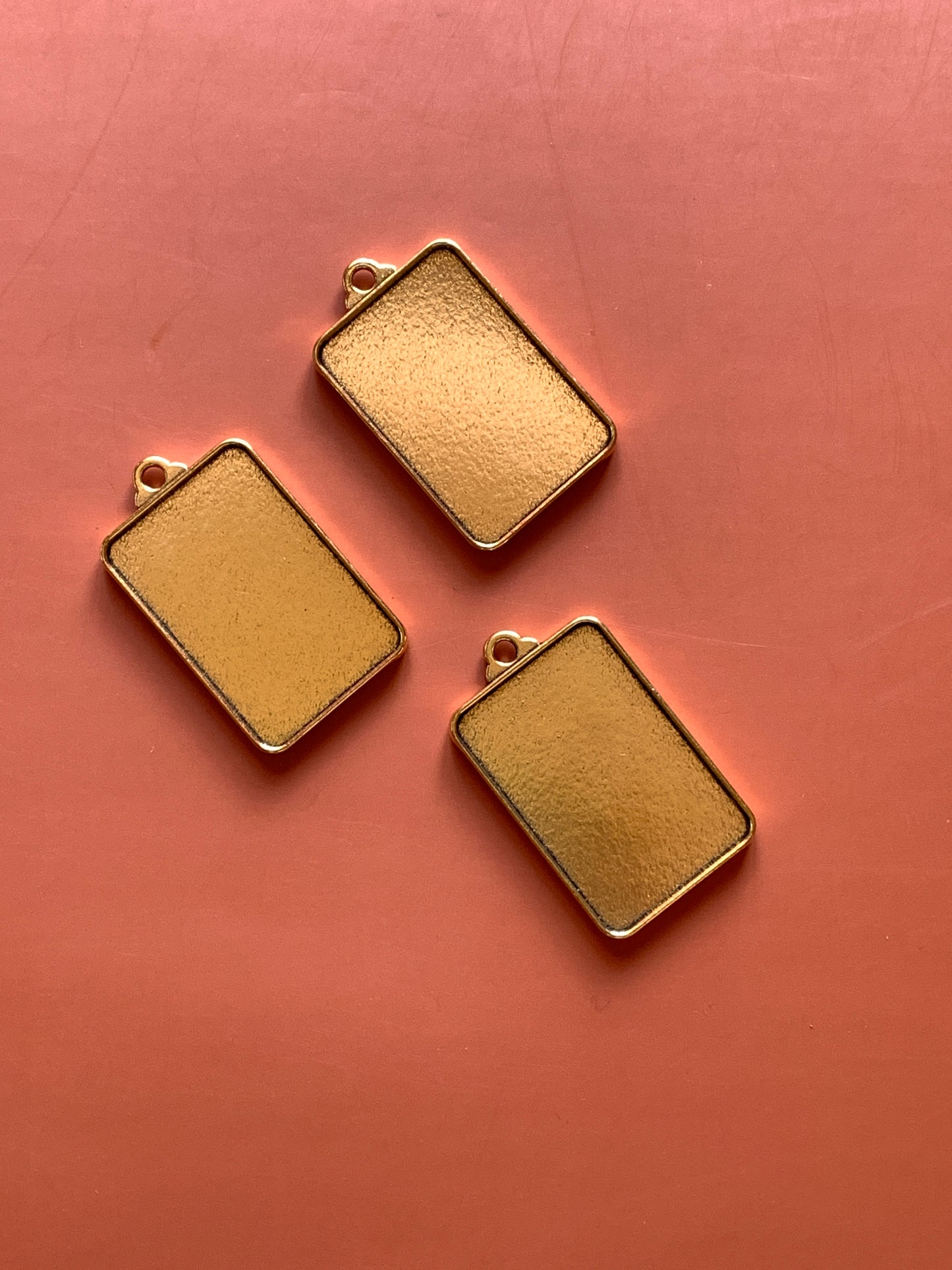 Rectangular Pendant Base - Gold