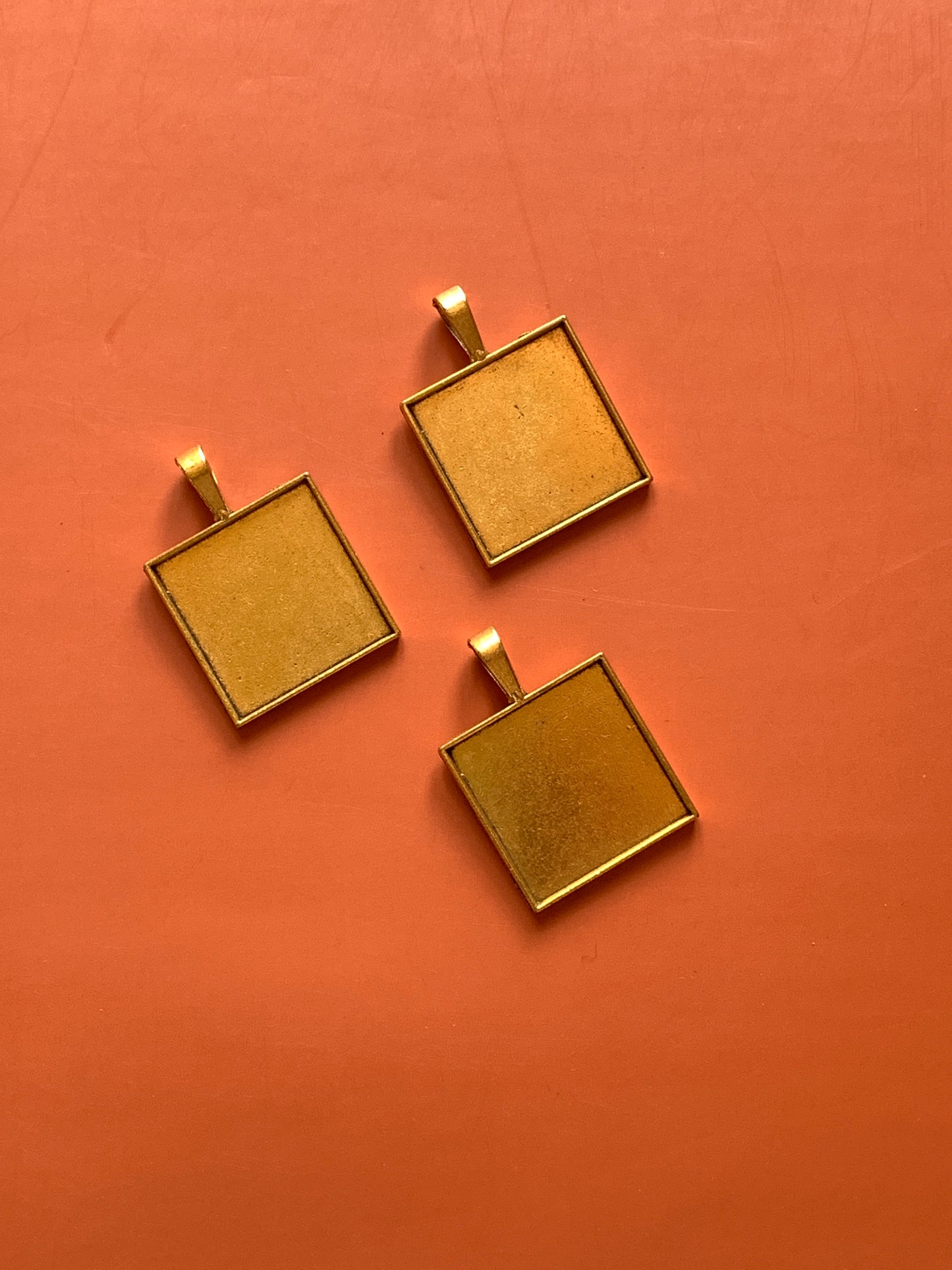 Square Pendant Base - Gold
