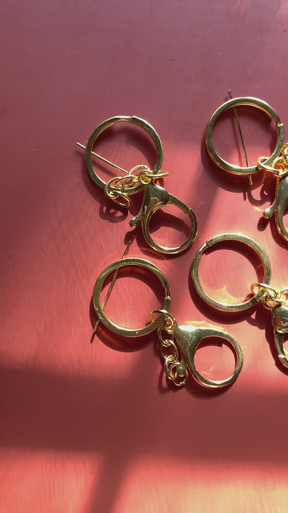 Keyring with Lobster Hook - Gold