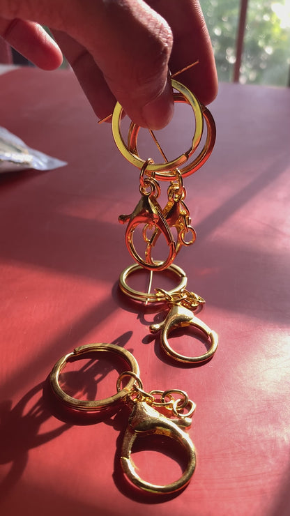 Keyring with Lobster Hook - Gold