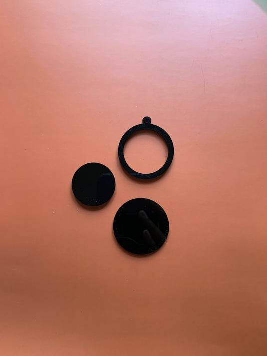 Black Acrylic Mini Hoop 4 cm